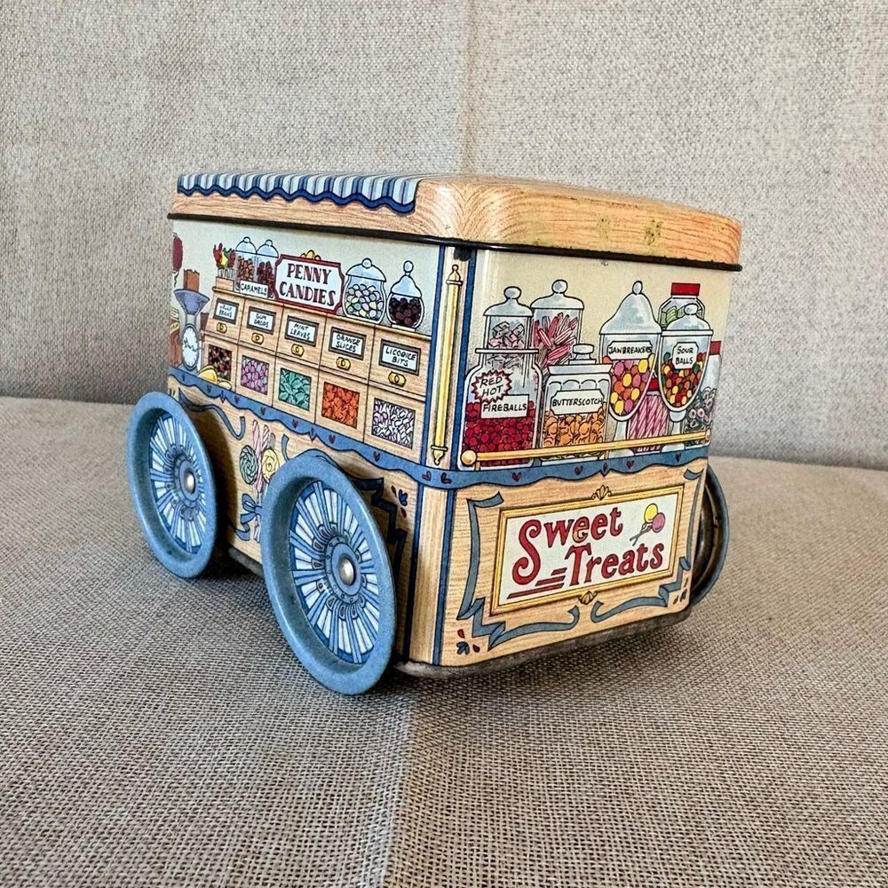 Vintage Candy Shop Cart Tin Keller Charles Sweet Treats Chocolate Store Decor